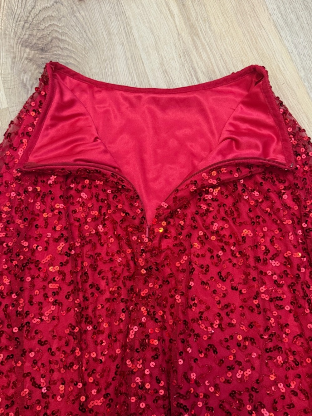 Ashley Lauren Red Sequin Two-Piece Cocktail Set - Picture 5 of 8